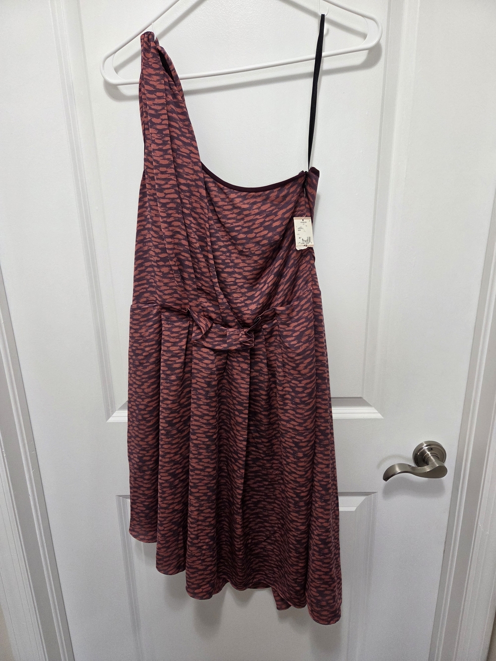 RACHEL Rachel Roy Mauve and Burgundy Patterned Dress